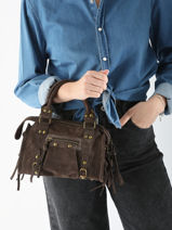 Cross Body Tas Velvet Leder Milano Bruin velvet VE24093-vue-porte